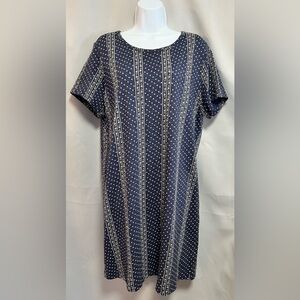 Old‎ Navy Dress Womens Sz XL  Blue Floral Short Sleeve